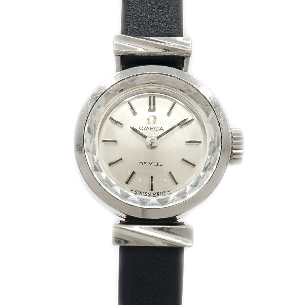 OMEGA オメガ DeVille デビル カットガラス 511.285 Cal.485 17石 シルバー SS ステンレス レディース 手巻き アンティーク ヴィンテージ デヴィル【腕時計】【中古】
