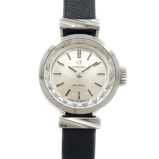 OMEGA オメガ DeVille デビル カットガラス 511.285 Cal.485 17石 シルバー SS ステンレス レディース 手巻き アンティーク ヴィンテージ デヴィル【腕時計】【中古】