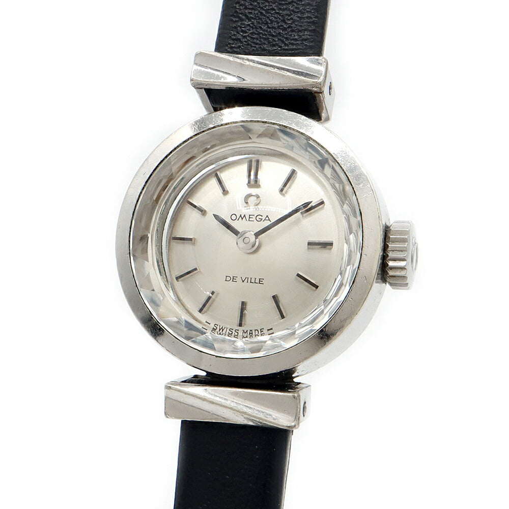 OMEGA オメガ DeVille デビル カットガラス 511.285 Cal.485 17石 シルバー SS ステンレス レディース 手巻き アンティーク ヴィンテージ デヴィル【腕時計】【中古】
