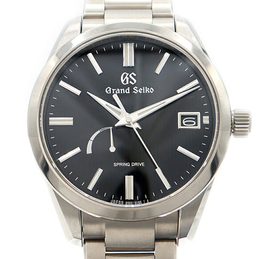 SEIKO GS Grand Seiko Heritage Collection Spring Drive 9R65-0CJ0 SBGA349 100m Water Resistant Power Reserve Date Black Ti Bright Titanium Men's Automatic Winding [6 Month Warranty] [Watch] [Used]