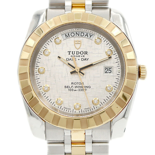 Internally inspected TUDOR Tudor Royal Classic Date Day 23013 Diamond 10P Diamond 100m Water Resistant Silver YG Yellow Gold SS Stainless Steel Duo Men's Automatic Winding [6 Month Warranty] [Watch] [Used]
