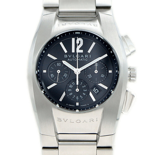 BVLGARI Ergon Chronograph EG35SCH Date 30m Water Resistant Small Second Black SS Stainless Steel Men's Automatic Winding [6 Month Warranty] [Watch] [Used]
