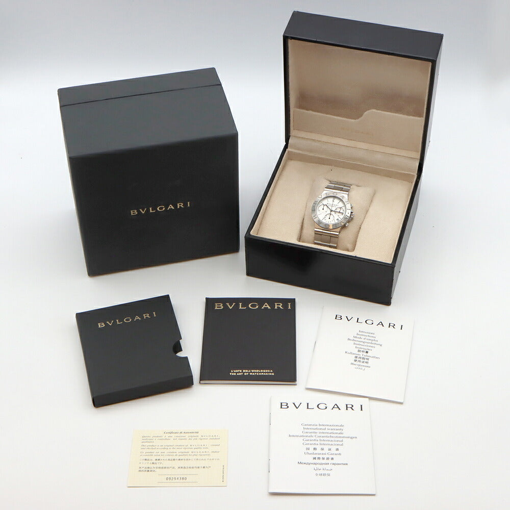 Internally inspected BVLGARI Bvlgari Diagono Sports Chronograph CH35S AUTO Date White SS Stainless Steel Men's Automatic Winding [6 months warranty] [Watch] [Used]