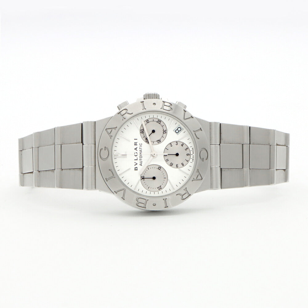 Internally inspected BVLGARI Bvlgari Diagono Sports Chronograph CH35S AUTO Date White SS Stainless Steel Men's Automatic Winding [6 months warranty] [Watch] [Used]
