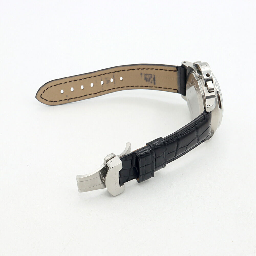 PANERAI パネライ ルミノール クロノグラフ デイライト PAM00196 H番 100m防水 デイト 黒 ブラック SS ステンレス 純正尾錠 純正ベルト メンズ 自動巻き【6ヶ月保証】【腕時計】【中古】