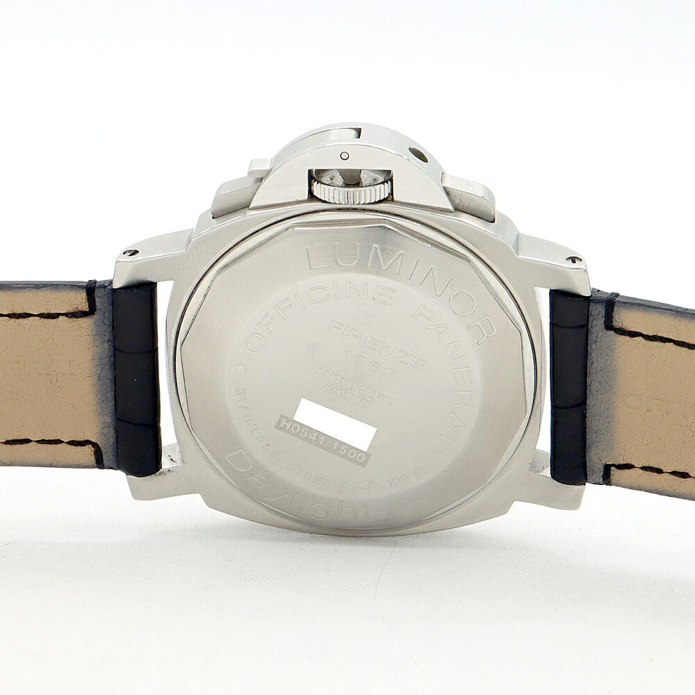 PANERAI パネライ ルミノール クロノグラフ デイライト PAM00196 H番 100m防水 デイト 黒 ブラック SS ステンレス 純正尾錠 純正ベルト メンズ 自動巻き【6ヶ月保証】【腕時計】【中古】