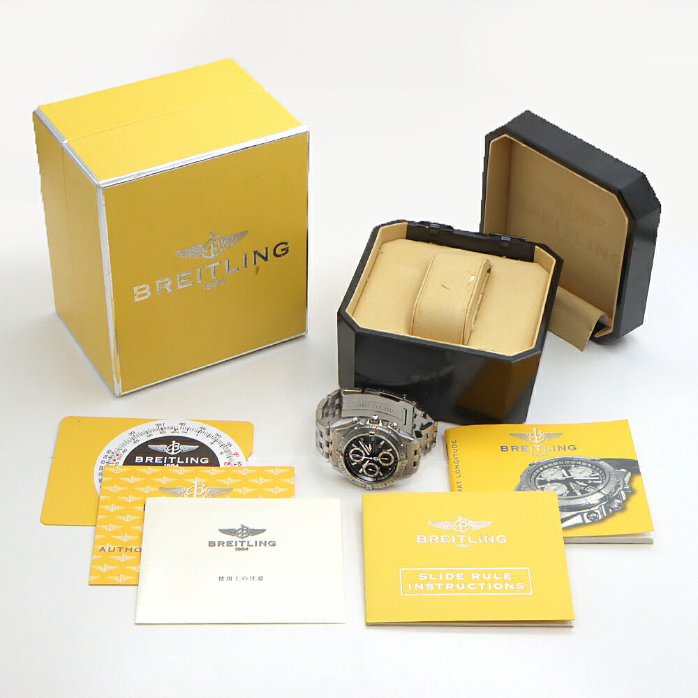 内部点検済 BREITLING ブライトリング クロノマット ロンジチュード GMT A20348 クロノグラフ デイト グレー SS ステンレス メンズ 自動巻き【6ヶ月保証】【腕時計】【中古】