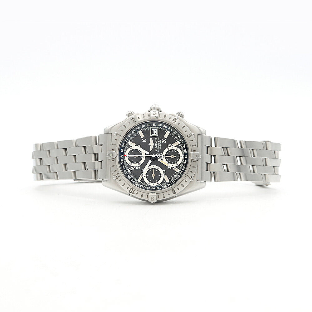 内部点検済 BREITLING ブライトリング クロノマット ロンジチュード GMT A20348 クロノグラフ デイト グレー SS ステンレス メンズ 自動巻き【6ヶ月保証】【腕時計】【中古】