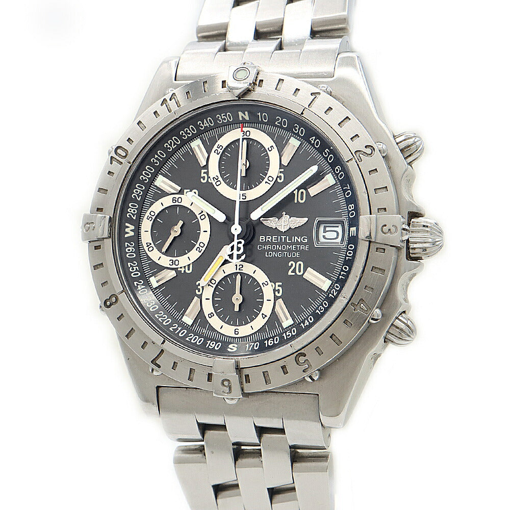 内部点検済 BREITLING ブライトリング クロノマット ロンジチュード GMT A20348 クロノグラフ デイト グレー SS ステンレス メンズ 自動巻き【6ヶ月保証】【腕時計】【中古】