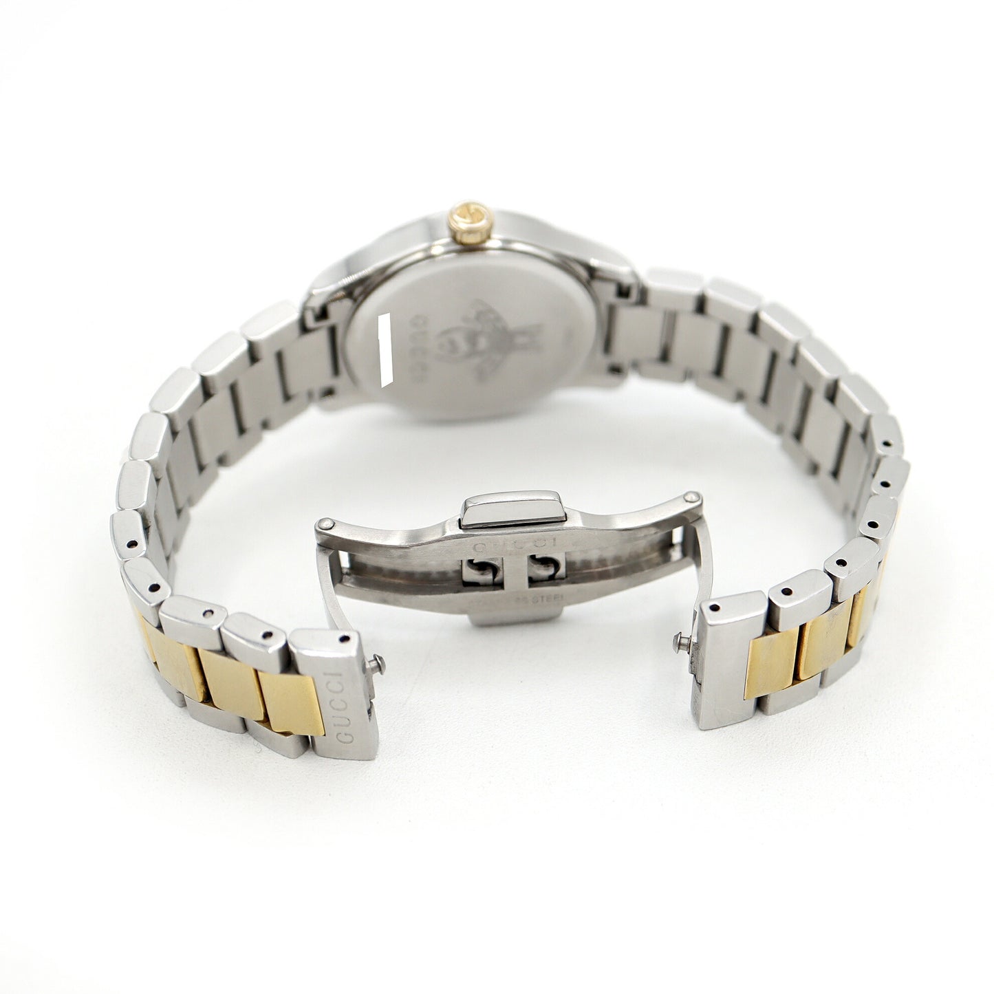 電池交換済 GUCCI グッチ Gタイムレス 126.5 50m防水 シルバー SS ステンレス YGP イエローゴールド レディース クォーツ【6ヶ月保証】【腕時計】【中古】