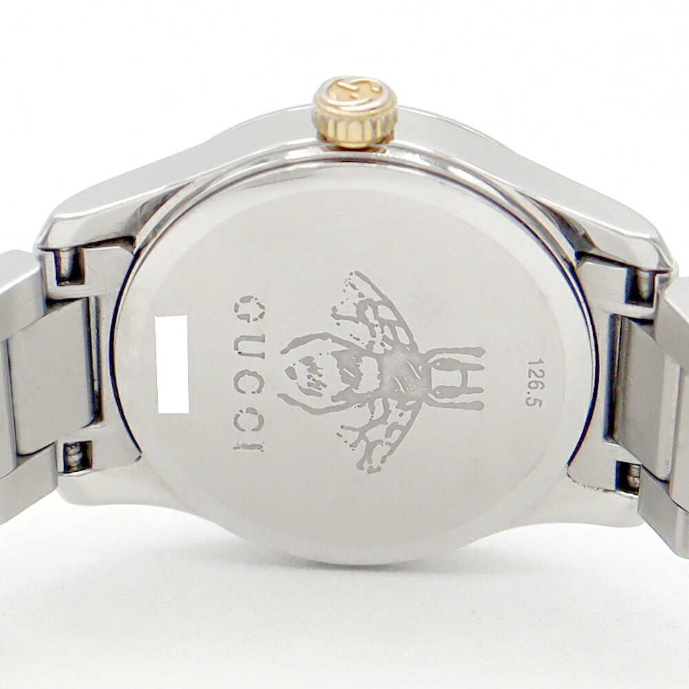 電池交換済 GUCCI グッチ Gタイムレス 126.5 50m防水 シルバー SS ステンレス YGP イエローゴールド レディース クォーツ【6ヶ月保証】【腕時計】【中古】