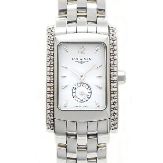 Battery replaced LONGINES Dolce Vita Diamond Bezel L5.155.0 Diamond 30m Water Resistant Small Second White SS Stainless Steel Ladies Quartz [6 Month Warranty] [Watch] [Used]