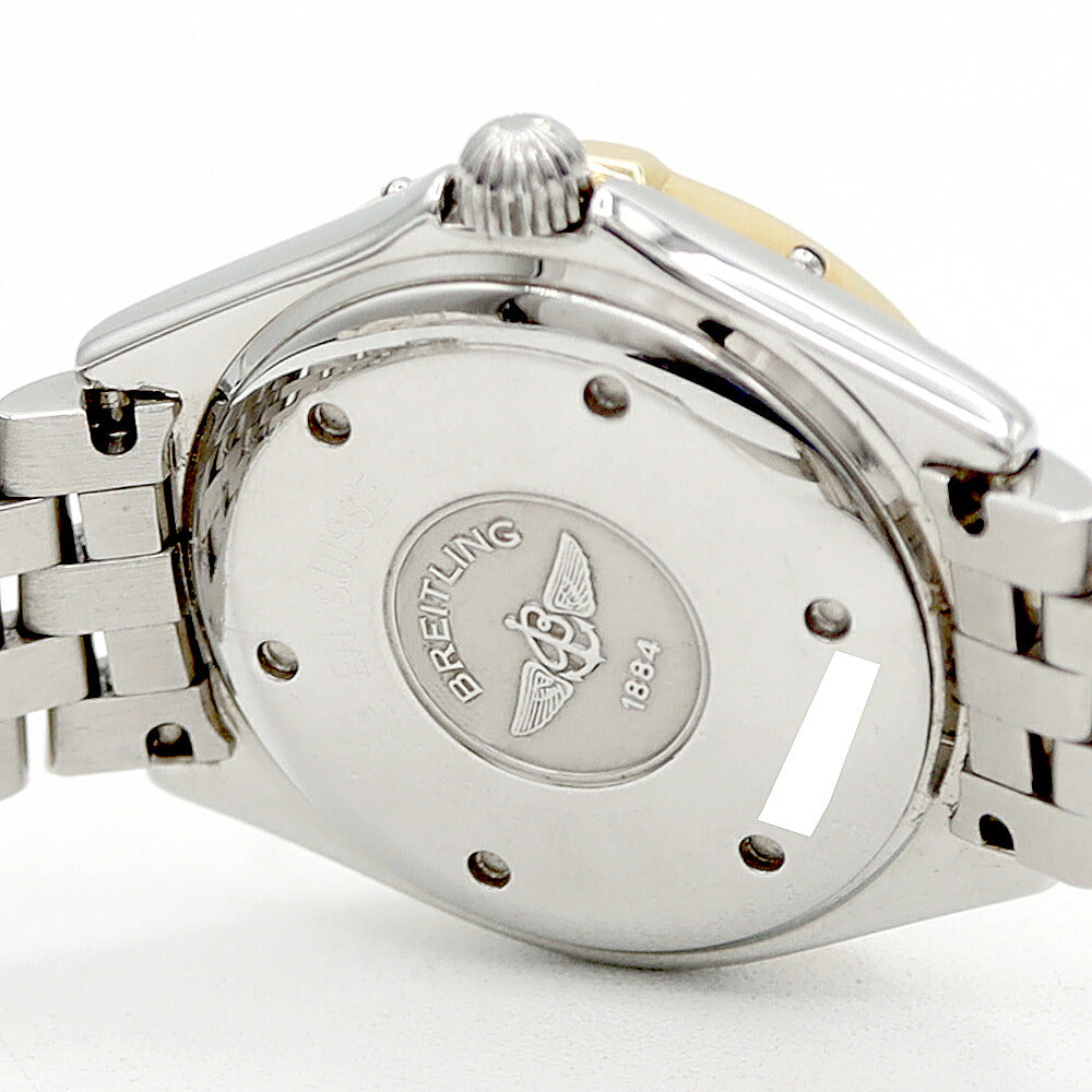 電池交換済 BREITLING ブライトリング レディJ D52065 200m防水 デイト 白 ホワイト YG イエローゴールド SS ステンレス レディース クォーツ【6ヶ月保証】【腕時計】【中古】