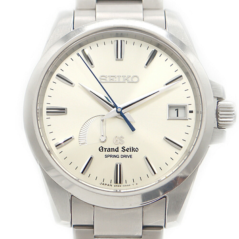 SEIKO セイコー GS グランドセイコー スプリングドライブ 9R65-0BG0 パワーリザーブ デイト 100m防水 シルバー Ti チタン メンズ 自動巻き【6ヶ月保証】【腕時計】【中古】