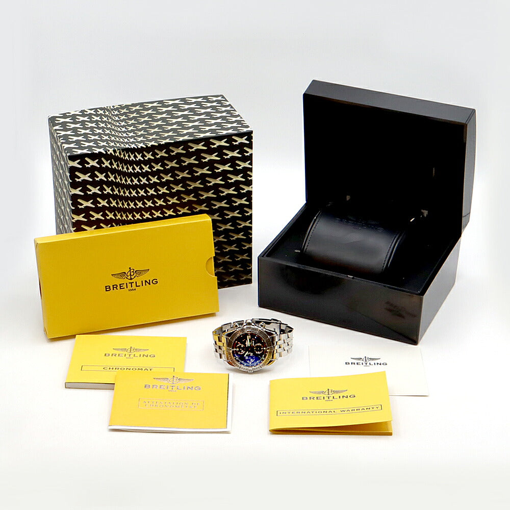 BREITLING ブライトリング クロノマット エボリューション A13356 クロノグラフ デイト 300m防水 黒 ブラック SS ステンレス メンズ 自動巻き【6ヶ月保証】【腕時計】【中古】