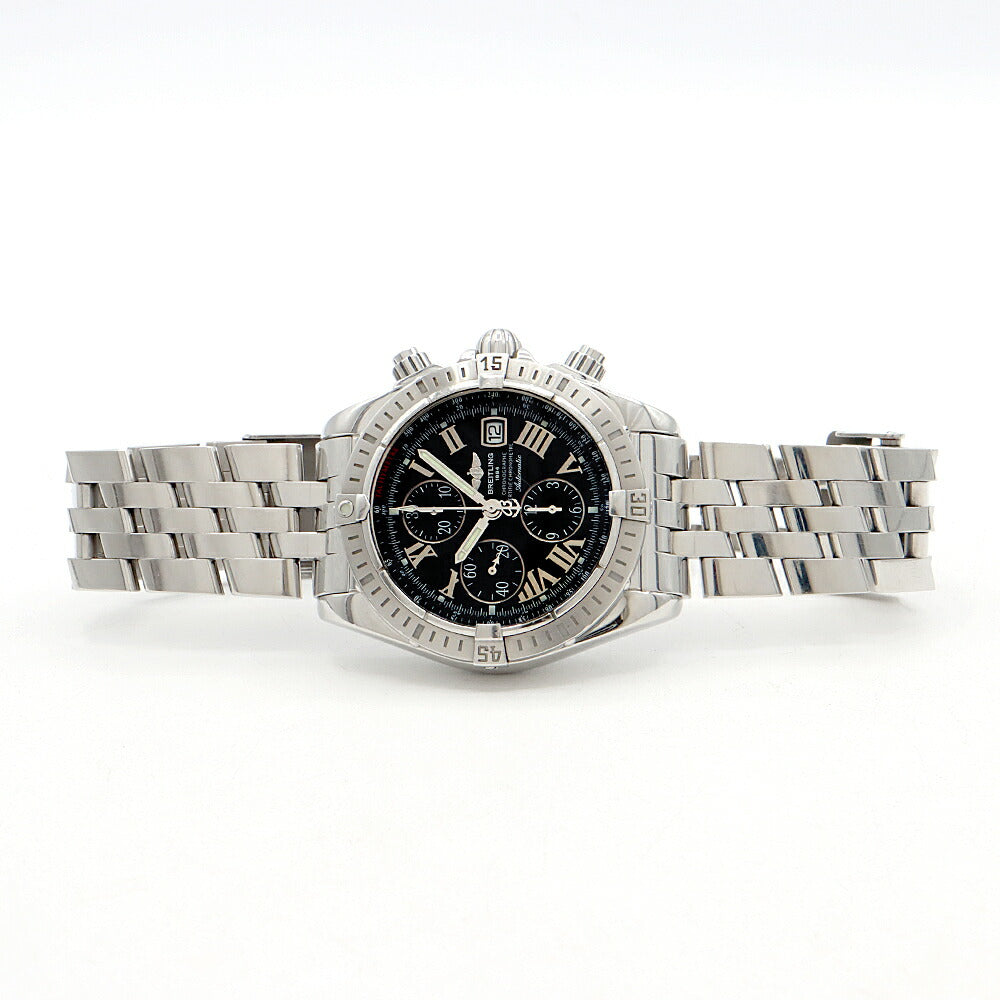 BREITLING ブライトリング クロノマット エボリューション A13356 クロノグラフ デイト 300m防水 黒 ブラック SS ステンレス メンズ 自動巻き【6ヶ月保証】【腕時計】【中古】