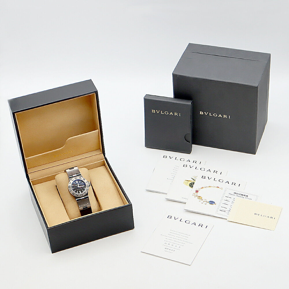 電池交換済 BVLGARI ブルガリ ディアゴノ チタニウム TI32TA デイト 30m防水 黒 ブラック Ti チタン 純正ベルト 純正尾錠 メンズ ボーイズ レディース クォーツ【6ヶ月保証】【腕時計】【中古】