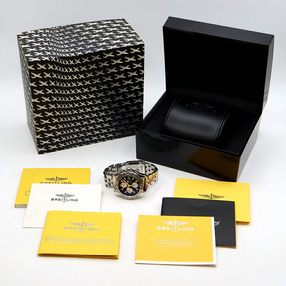内部点検済 BREITLING ブライトリング クロノマット エボリューション A13356 クロノグラフ デイト 300m防水 黒 ブラック SS ステンレス メンズ 自動巻き【6ヶ月保証】【腕時計】【中古】