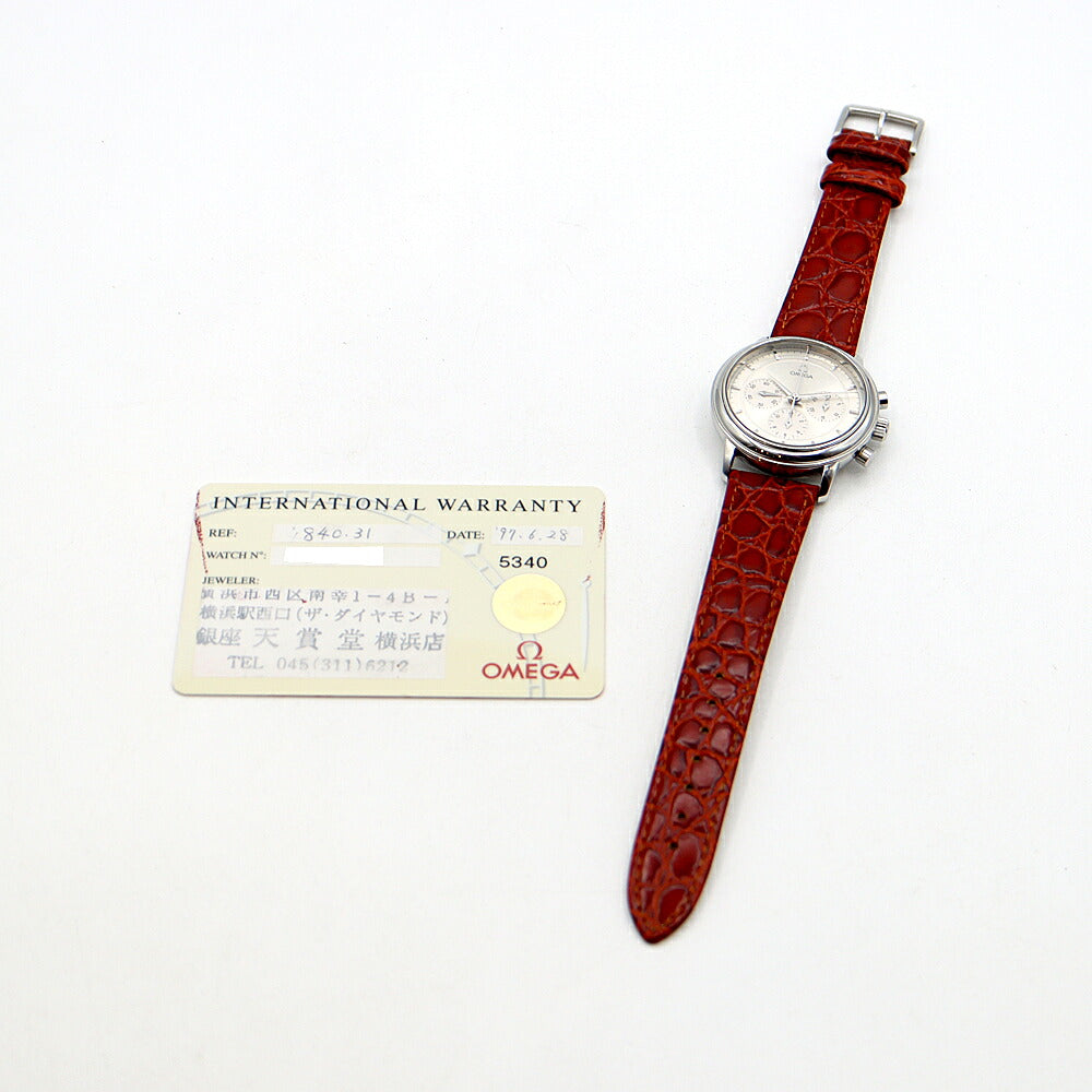 OMEGA オメガ デビル プレステージ クロノグラフ 4840.31 シルバー SS ステンレス 純正尾錠 メンズ 手巻き デヴィル【6ヶ月保証】【腕時計】【中古】