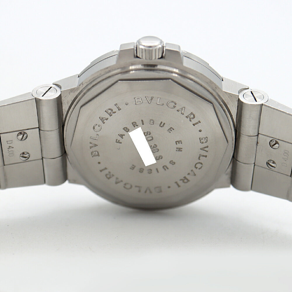 BVLGARI ブルガリ ディアゴノ スクーバ SD38S デイト 200m防水 黒 ブラック SS ステンレス メンズ 自動巻き【6ヶ月保証】【腕時計】【中古】