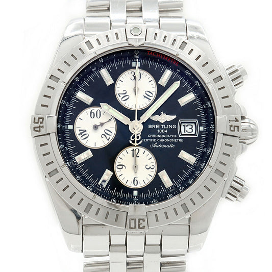 BREITLING ブライトリング クロノマット エボリューション A13356 クロノグラフ デイト 300m防水 黒 ブラック SS ステンレス メンズ 自動巻き【6ヶ月保証】【腕時計】【中古】