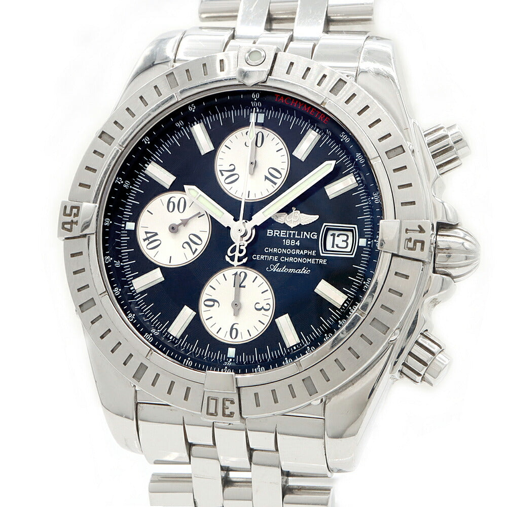 BREITLING ブライトリング クロノマット エボリューション A13356 クロノグラフ デイト 300m防水 黒 ブラック SS ステンレス メンズ 自動巻き【6ヶ月保証】【腕時計】【中古】