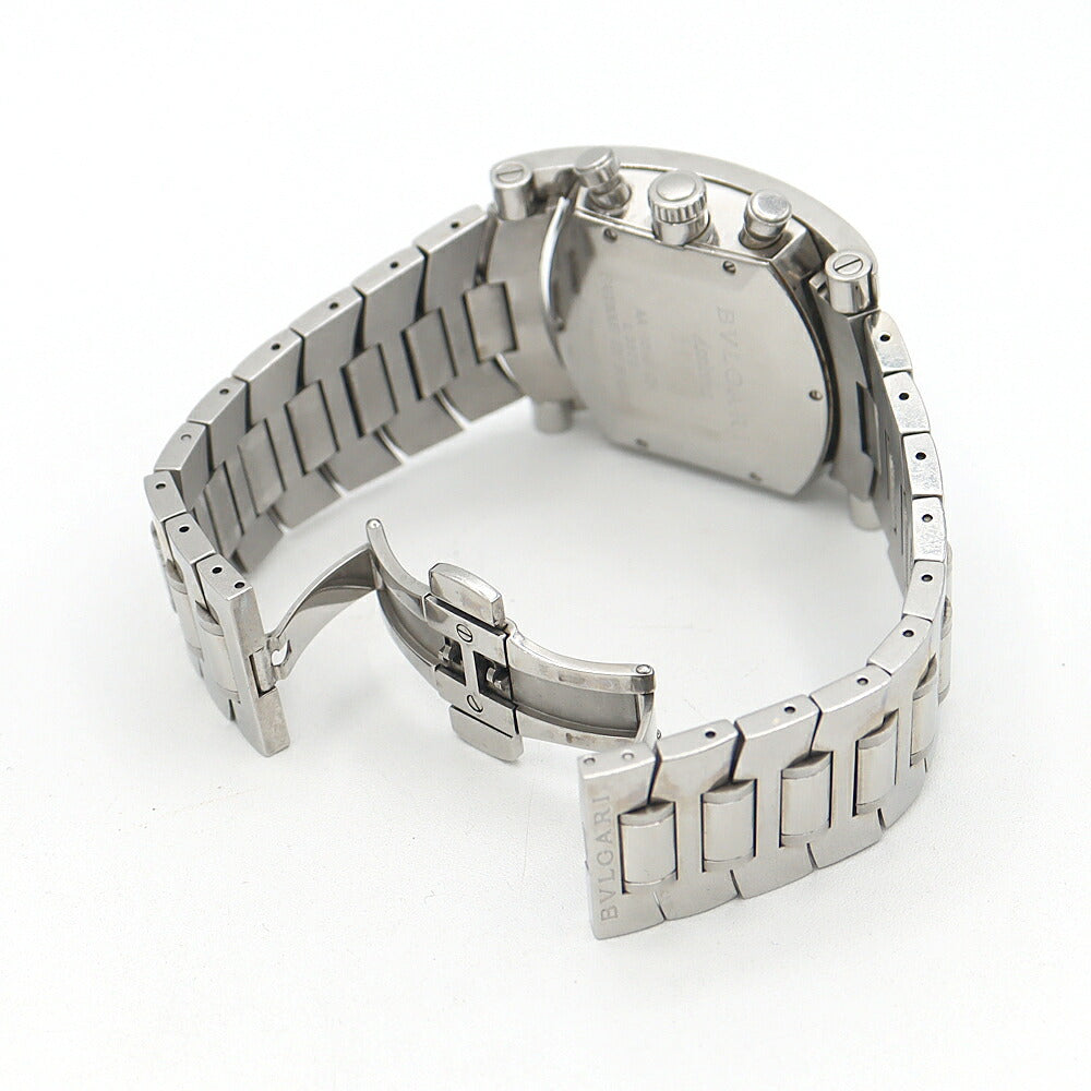 BVLGARI ブルガリ アショーマ クロノグラフ AA48SCH デイト 黒 ブラック SS ステンレス メンズ 自動巻き【6ヶ月保証】【腕時計】【中古】