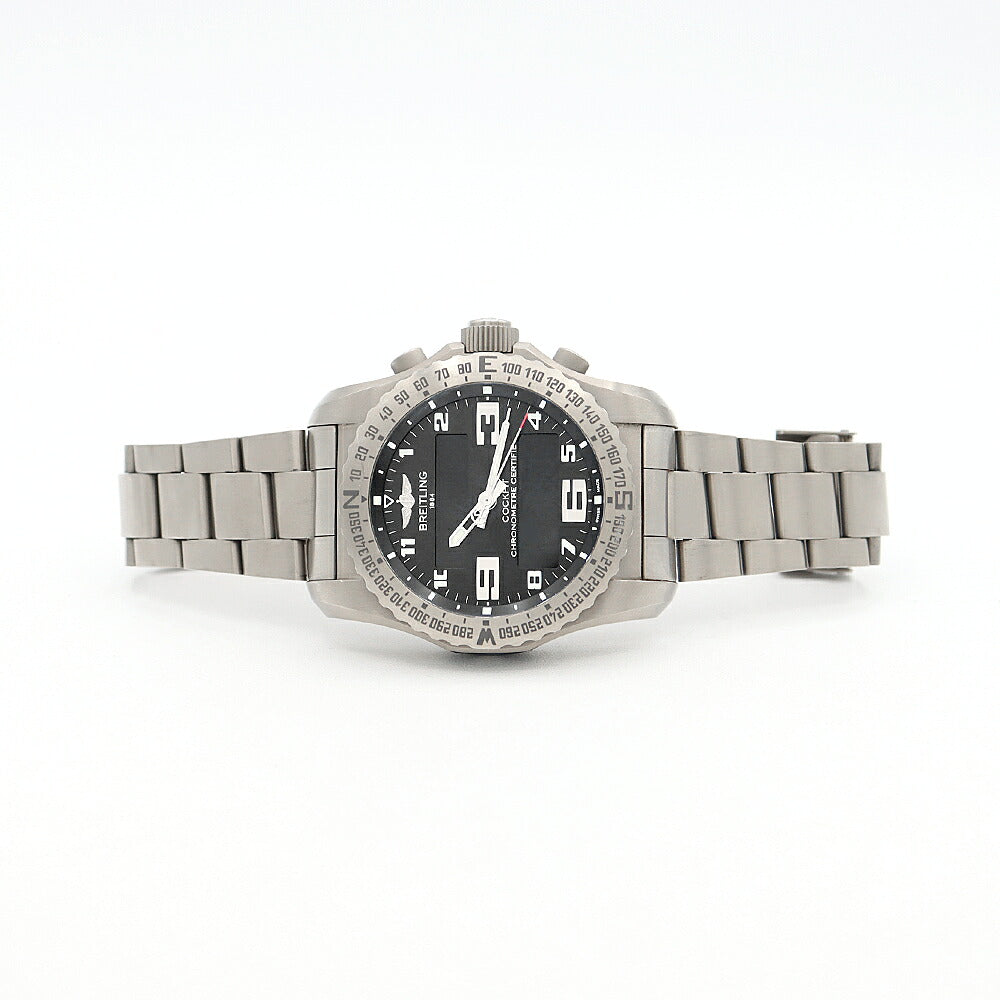 BREITLING ブライトリング コックピット B50 EB5010 デイト クロノグラフ 100m防水 黒 ブラック Ti チタン メンズ デジアナ クォーツ【6ヶ月保証】【腕時計】【中古】