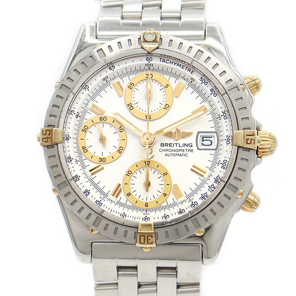 BREITLING ブライトリング クロノマット ビコロ B13352 クロノグラフ デイト 100m防水 白 ホワイト SS ステンレス YG イエローゴールド コンビ メンズ 自動巻き【自社保証6ヶ月】【腕時計】【中古】