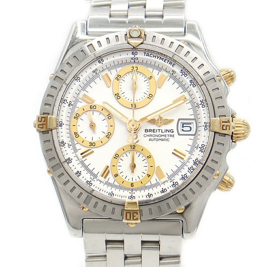 BREITLING ブライトリング クロノマット ビコロ B13352 クロノグラフ デイト 100m防水 白 ホワイト SS ステンレス YG イエローゴールド コンビ メンズ 自動巻き【自社保証6ヶ月】【腕時計】【中古】