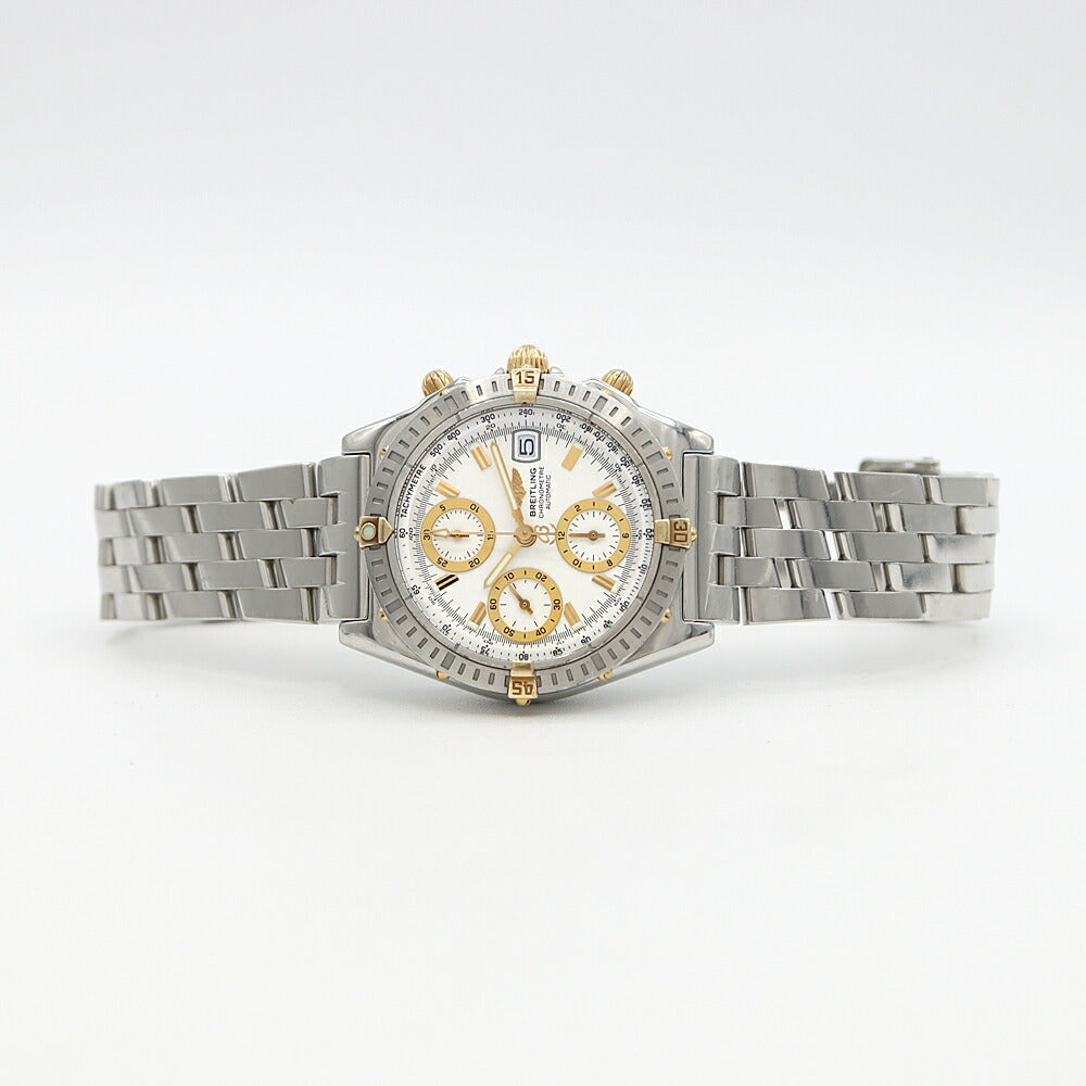 BREITLING ブライトリング クロノマット ビコロ B13352 クロノグラフ デイト 100m防水 白 ホワイト SS ステンレス YG イエローゴールド コンビ メンズ 自動巻き【自社保証6ヶ月】【腕時計】【中古】