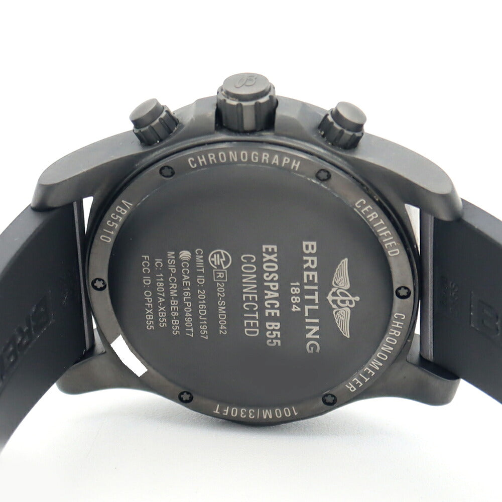 BREITLING ブライトリング エクゾスペース B55 ナイトミッション VB5510 デイト クロノグラフ 100m防水 黒 ブラック Ti ブラックチタン 純正ベルト 純正尾錠 メンズ デジアナ クォーツ【6ヶ月保証】【腕時計】【中古】