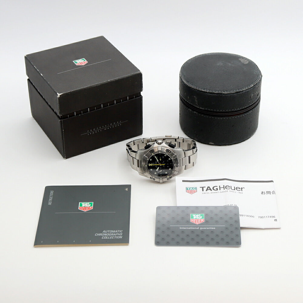 TAG Heuer タグホイヤー 2000 アクアグラフ CN211A クロノグラフ 500m防水 デイト 黒 ブラック SS ステンレス メンズ 自動巻き【6ヶ月保証】【腕時計】【中古】