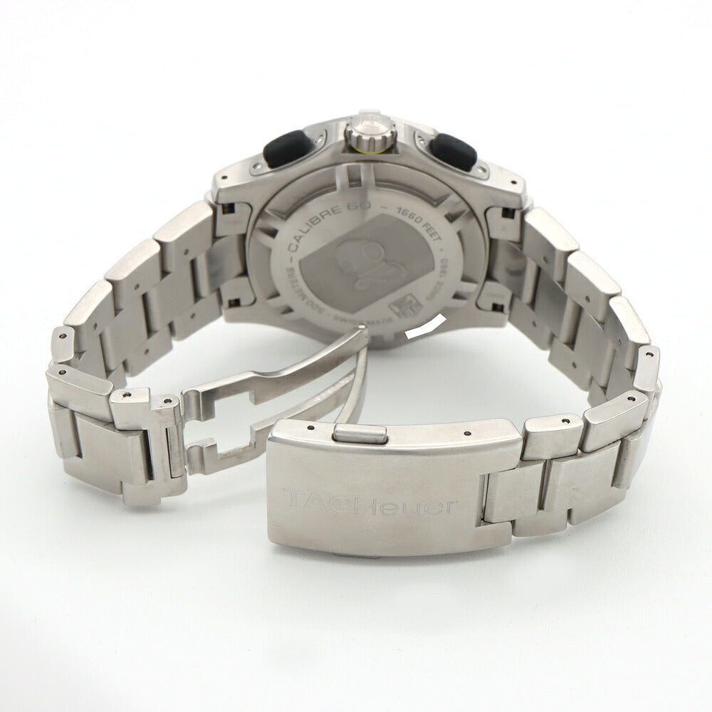 TAG Heuer タグホイヤー 2000 アクアグラフ CN211A クロノグラフ 500m防水 デイト 黒 ブラック SS ステンレス メンズ 自動巻き【6ヶ月保証】【腕時計】【中古】