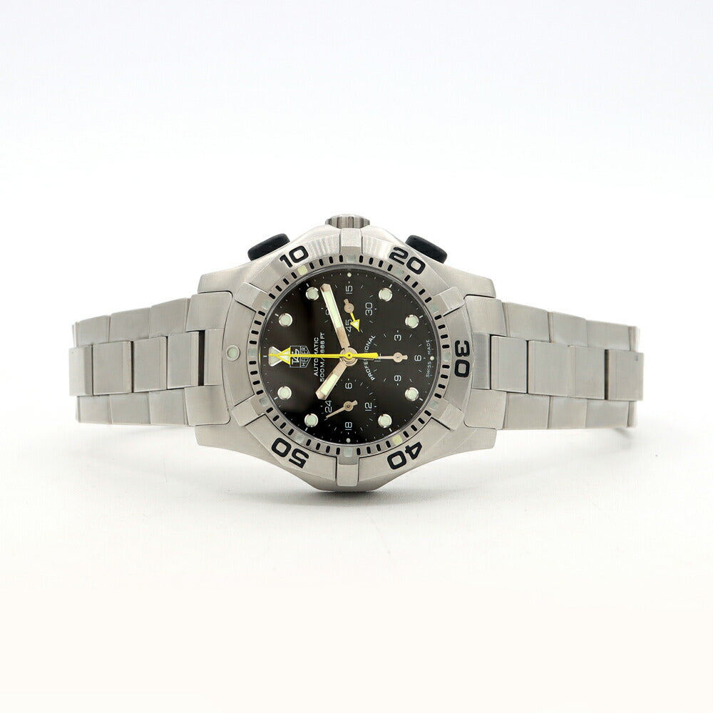 TAG Heuer タグホイヤー 2000 アクアグラフ CN211A クロノグラフ 500m防水 デイト 黒 ブラック SS ステンレス メンズ 自動巻き【6ヶ月保証】【腕時計】【中古】
