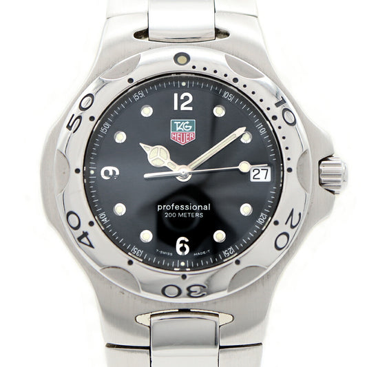 Battery replaced TAG Heuer Kirium Professional WL1112 BA0701 Date 200m waterproof black SS stainless steel men's quartz [6 months warranty] [watch] [used]