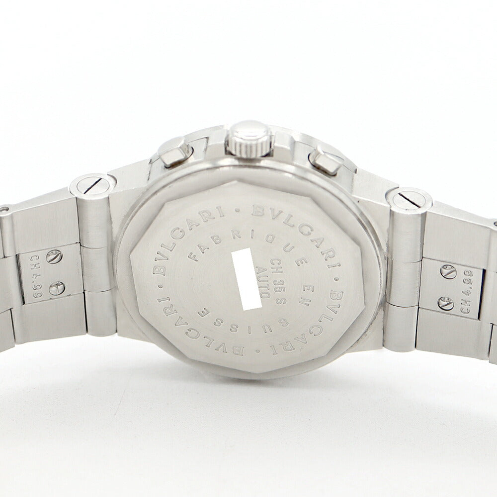 内部点検済 BVLGARI ブルガリ ディアゴノ スポーツ クロノグラフ CH35S デイト 30m防水 白 ホワイト SS ステンレス メンズ 自動巻き【6ヶ月保証】【腕時計】【中古】