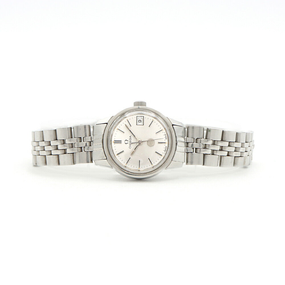 OMEGA DeVille USS 566.0045 Cal.683 17 Stone Date Silver SS Stainless Steel Ladies Manual Winding Antique Vintage DeVille [Watch] [Used]