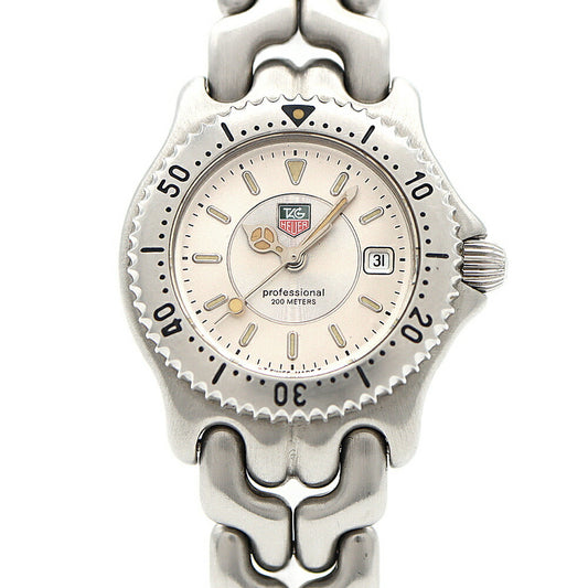 電池交換済 TAG Heuer タグホイヤー S/el セル プロフェッショナル WG131B デイト 200m防水 シルバー SS ステンレス レディース クォーツ【6ヶ月保証】【腕時計】【中古】