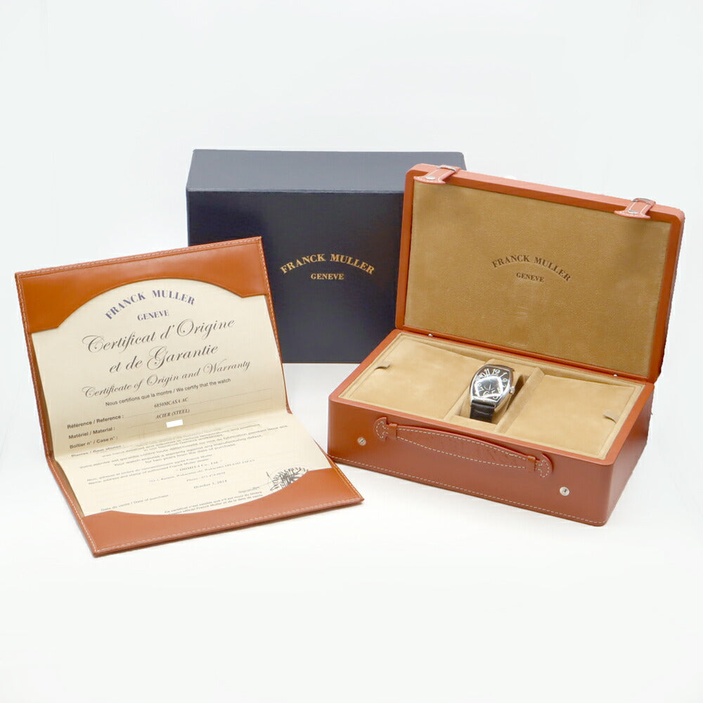 FRANCK MULLER フランクミュラー カサブランカ 6850MC 黒 ブラック SS ステンレス メンズ 自動巻き【6ヶ月保証】【中古】【腕時計】