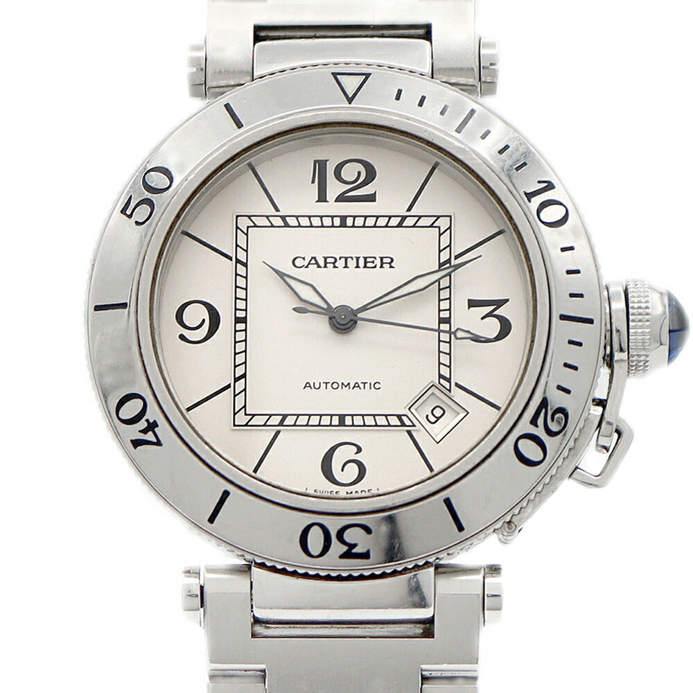 Cartier カルティエ パシャ シータイマー W31080M7 デイト 100m防水 シルバー SS ステンレス メンズ 自動巻き【6ヶ月保証】【腕時計】【中古】