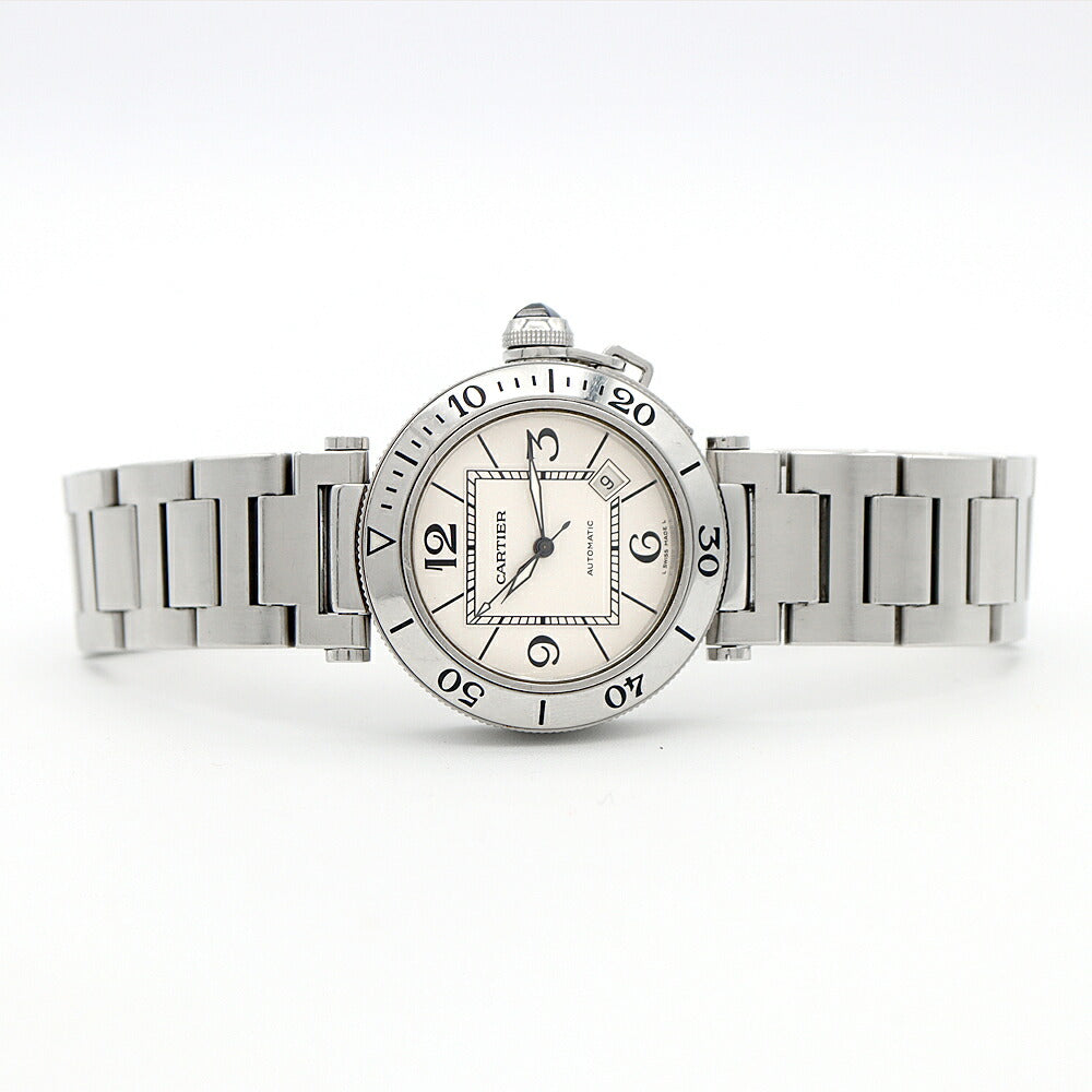Cartier カルティエ パシャ シータイマー W31080M7 デイト 100m防水 シルバー SS ステンレス メンズ 自動巻き【6ヶ月保証】【腕時計】【中古】