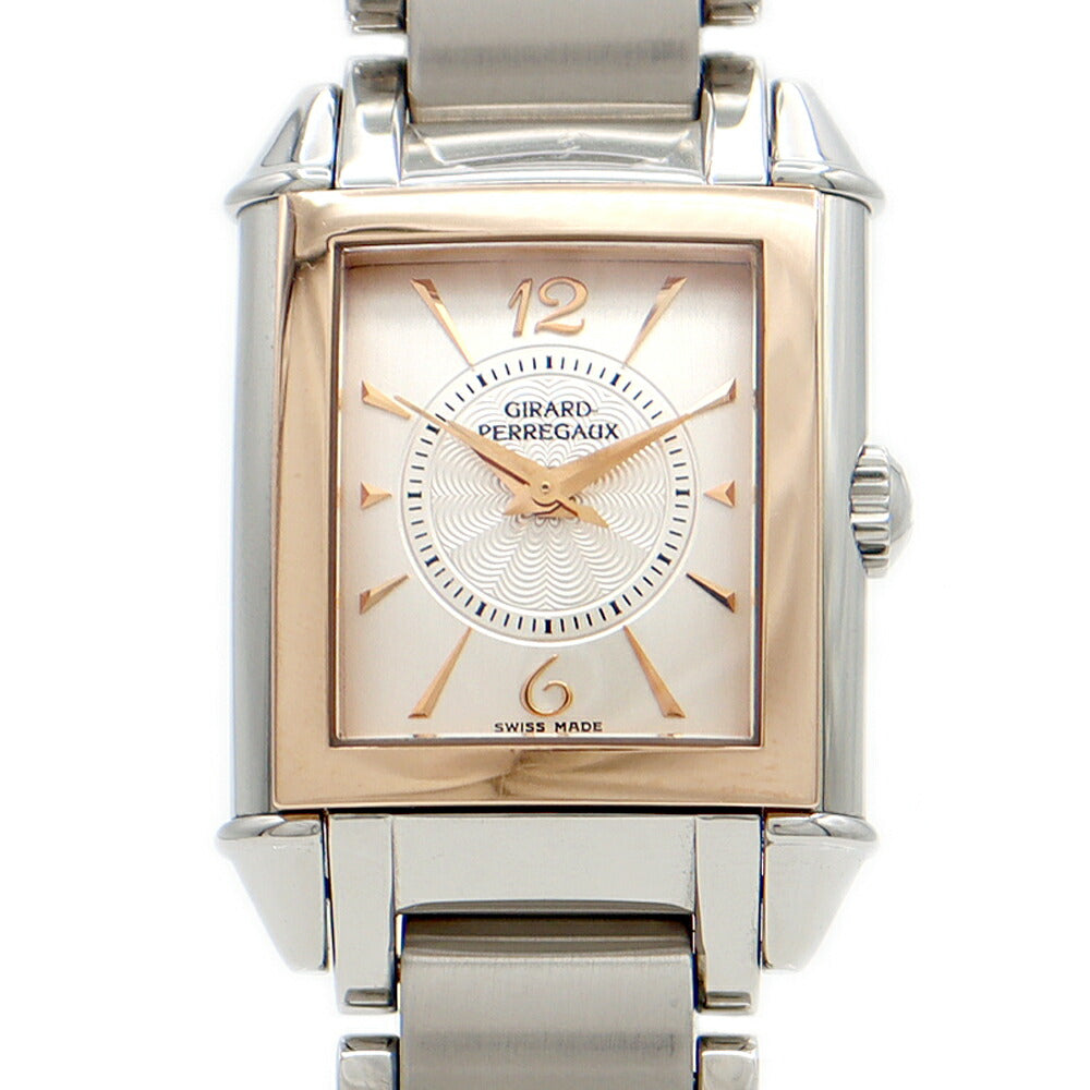 内部点検済 GIRARD PERREGAUX ジラールペルゴ 2590 シルバー K18PG ピンクゴールド SS ステンレス コンビ レディース 手巻き GP【6ヶ月保証】【腕時計】【中古】