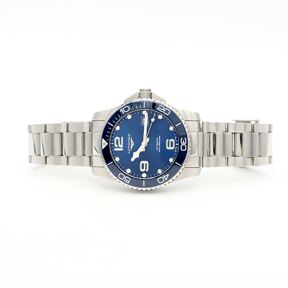 LONGINES ロンジン ハイドロコンクエスト L3.781.4 デイト 300m防水 青 ブルー SS ステンレス CE セラミック メンズ 自動巻き【6ヶ月保証】【腕時計】【中古】
