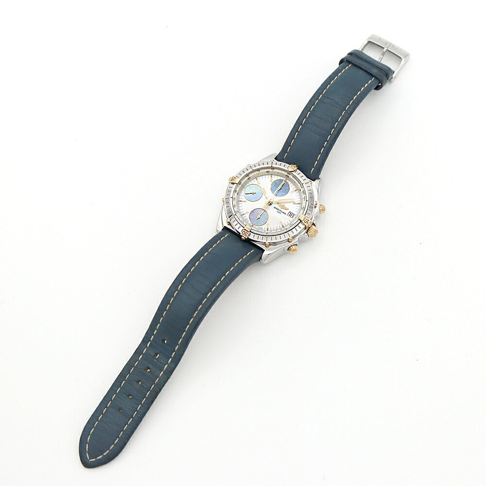 BREITLING ブライトリング クロノマット ビコロ B13050.1 クロノグラフ デイト 100m防水 白 ホワイトシェル YGP イエローゴールド SS ステンレス コンビ 純正ベルト 純正尾錠 メンズ 自動巻き【6ヶ月保証】【腕時計】【中古】