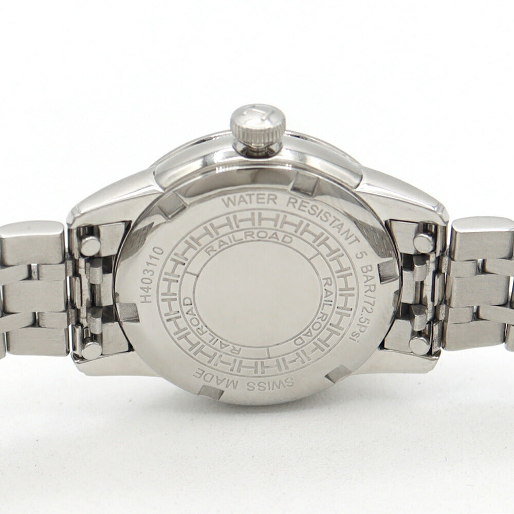Battery replaced HAMILTON Hamilton Railroad 12P Diamond H403110 Diamond Brown Beige SS Stainless Steel Ladies Quartz [6 Month Warranty] [Watch] [Used]