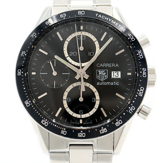 TAG Heuer Tag Heuer Carrera Caliber 16 Chronograph CV2010 Date 100m Water Resistant Back Sketch Black SS Stainless Steel Men's Automatic Winding [6 Month Warranty] [Watch] [Used]