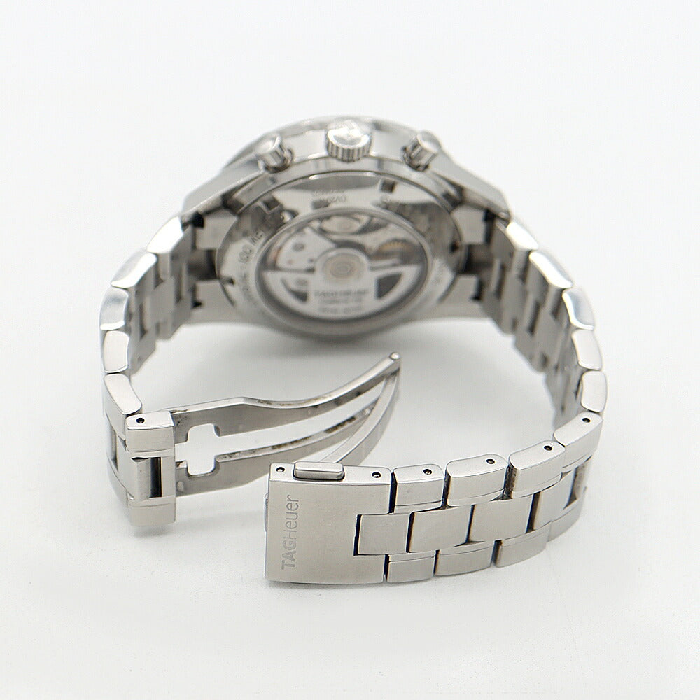 TAG Heuer タグホイヤー カレラ キャリバー16 クロノグラフ CV2010 デイト 100m防水 裏スケ 黒 ブラック SS ステンレス メンズ 自動巻き【6ヶ月保証】【腕時計】【中古】
