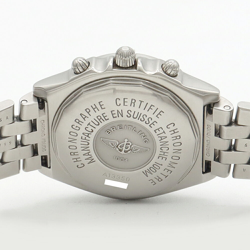 BREITLING ブライトリング クロノマット A13350 クロノグラフ 100m防水 デイト 白 ホワイトシェル SS ステンレス メンズ 自動巻き【6ヶ月保証】【腕時計】【中古】