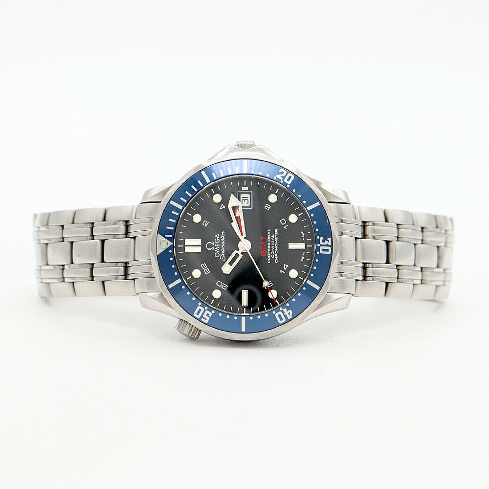 OMEGA オメガ シーマスター プロフェッショナル 300 GMT 2535.80 300m防水 デイト 裏スケ 青 ブルー SS ステンレス メンズ 自動巻き【6ヶ月保証】【腕時計】【中古】